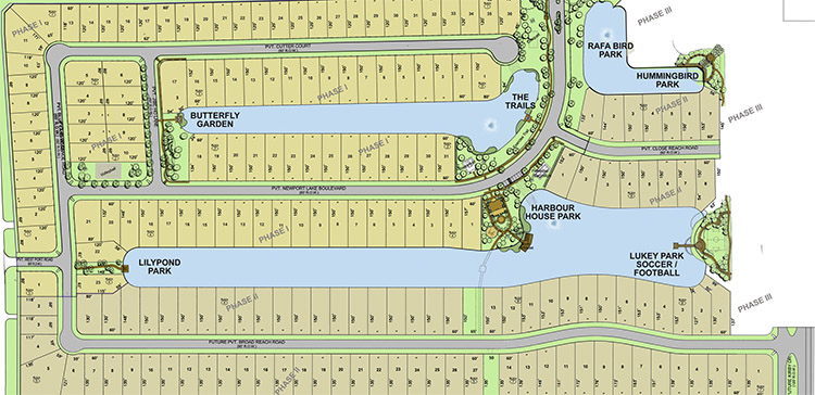 NewPort Site Plan. Lake homes near Manvel, Texas. Live and play on the water.